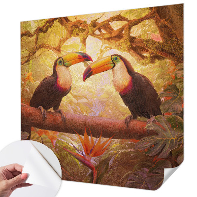 Papel de parede para criança tucanos coloridos