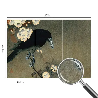 Papel de parede autocolante para sala com estampa de natureza exótica