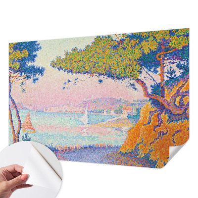 Papel de parede autocolante para quarto com uma paisagem colorida