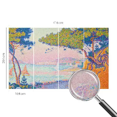 Papel de parede autocolante para quarto com uma paisagem colorida