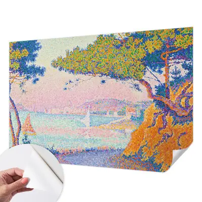 Papel de parede autocolante para quarto com uma paisagem colorida