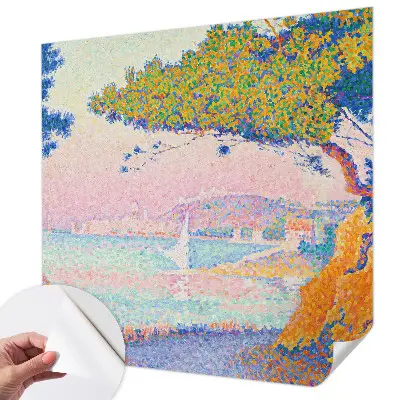 Papel de parede autocolante para quarto com uma paisagem colorida