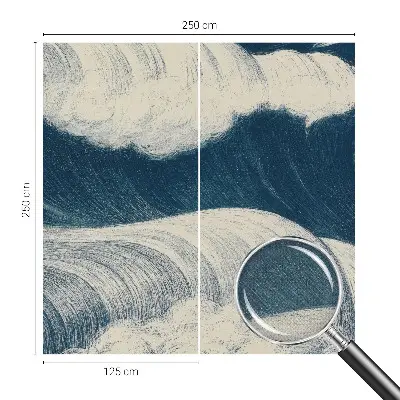 Papel de parede para criança com estampa de ondas do mar