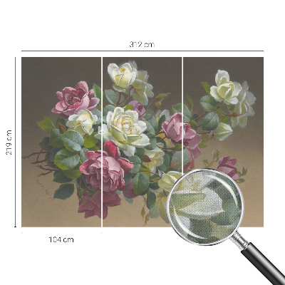 Papel de parede autocolante para quarto com padrão floral elegante