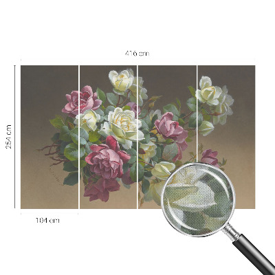 Papel de parede autocolante para quarto com padrão floral elegante