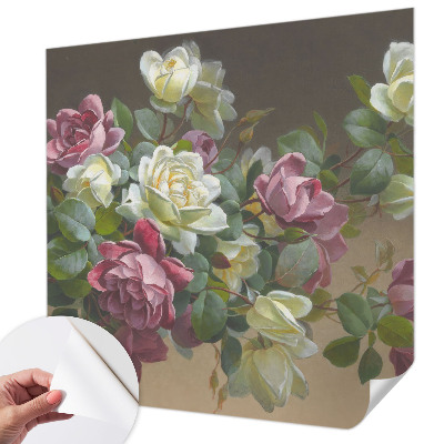 Papel de parede autocolante para quarto com padrão floral elegante