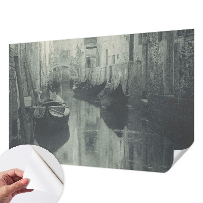 Papel de parede autocolante para sala com padrão de canal antigo