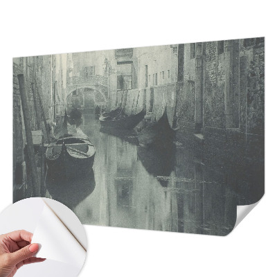Papel de parede autocolante para sala com padrão de canal antigo