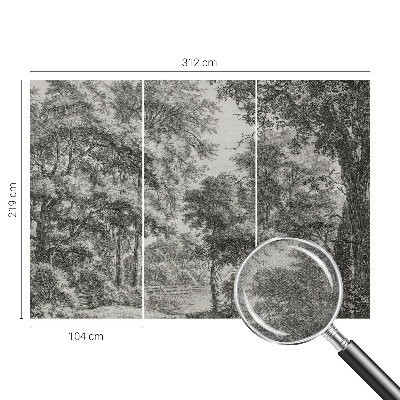 Papel de parede 3D Paisagem florestal
