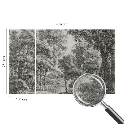 Papel de parede 3D Paisagem florestal