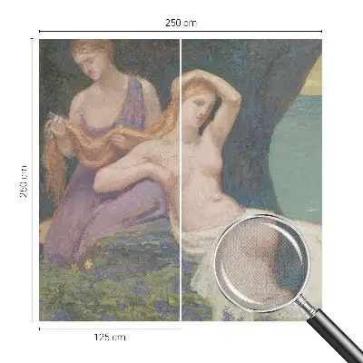 Papel de parede infantil com cena à beira-mar em cores suaves