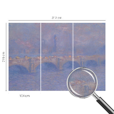 Papel de parede autocolante para quarto com padrão de ponte azul