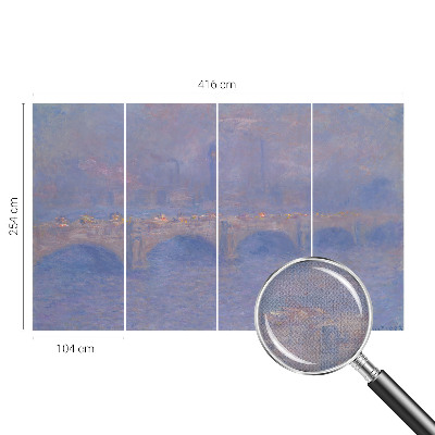 Papel de parede autocolante para quarto com padrão de ponte azul