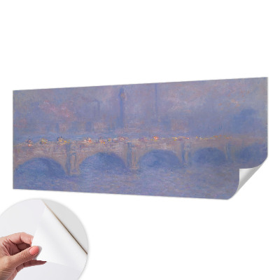Papel de parede autocolante para quarto com padrão de ponte azul
