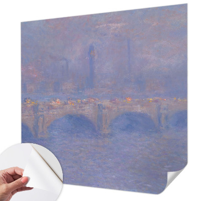 Papel de parede autocolante para quarto com padrão de ponte azul