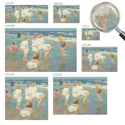 Papel de parede 3D com desenho infantil de praia