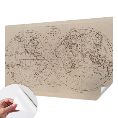 Papel de parede infantil com estampa de mapa antigo