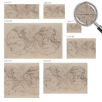Papel de parede infantil com estampa de mapa antigo