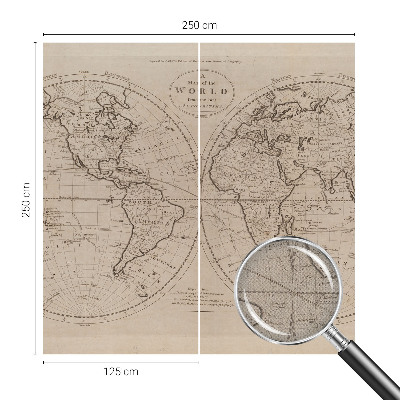 Papel de parede infantil com estampa de mapa antigo