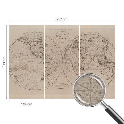 Papel de parede infantil com estampa de mapa antigo
