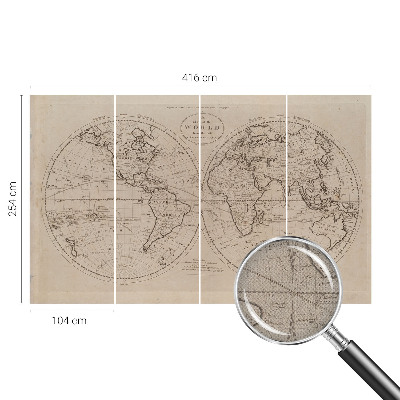 Papel de parede infantil com estampa de mapa antigo