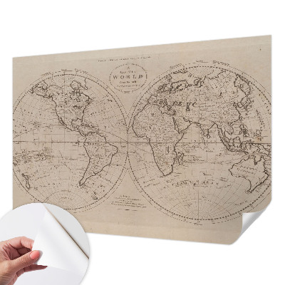 Papel de parede infantil com estampa de mapa antigo