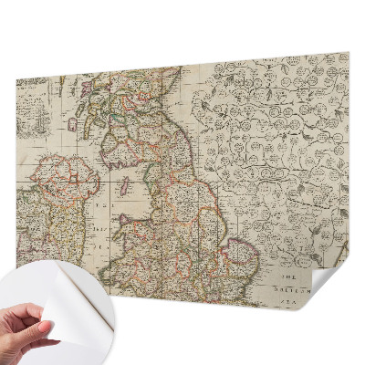 Papel de parede autocolante para sala com estampa de mapa antigo