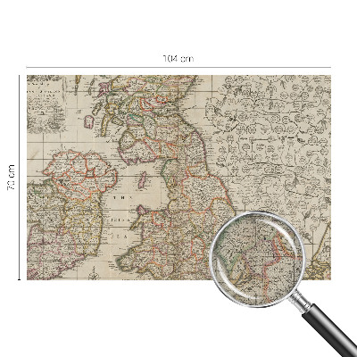 Papel de parede autocolante para sala com estampa de mapa antigo