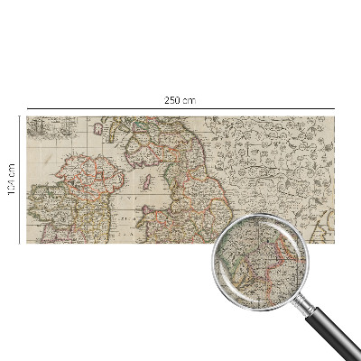 Papel de parede autocolante para sala com estampa de mapa antigo