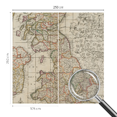 Papel de parede autocolante para sala com estampa de mapa antigo