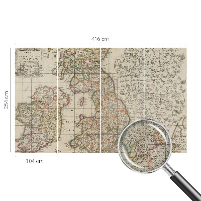 Papel de parede autocolante para sala com estampa de mapa antigo