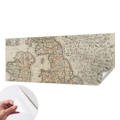 Papel de parede autocolante para sala com estampa de mapa antigo