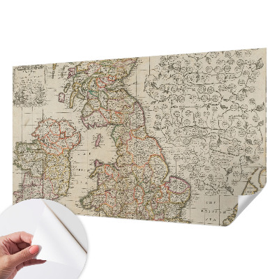 Papel de parede autocolante para sala com estampa de mapa antigo