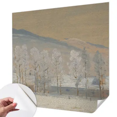 Papel de parede autocolante com estampa de paisagem de inverno