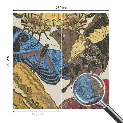 Papel de parede 3D com estampa de borboletas em estilo decorativo
