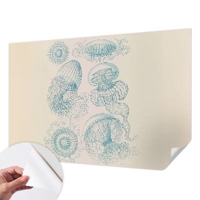 Papel de parede infantil com estampa de medusa marinha