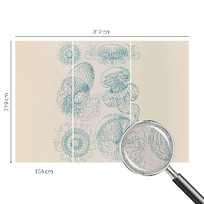 Papel de parede infantil com estampa de medusa marinha