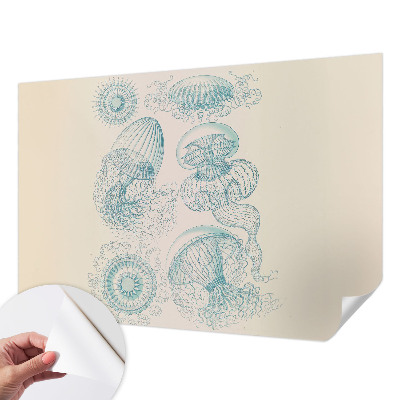 Papel de parede infantil com estampa de medusa marinha