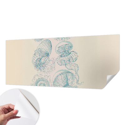 Papel de parede infantil com estampa de medusa marinha