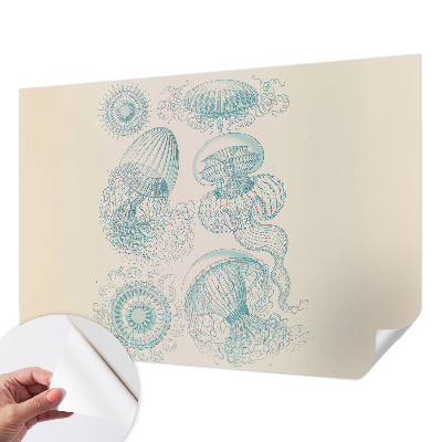 Papel de parede infantil com estampa de medusa marinha