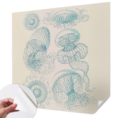 Papel de parede infantil com estampa de medusa marinha
