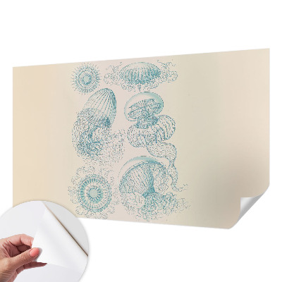 Papel de parede infantil com estampa de medusa marinha