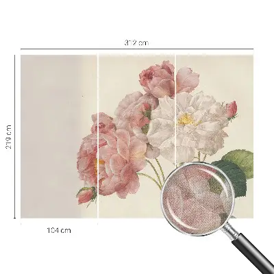 Papel de parede para criança com estampa de rosas românticas
