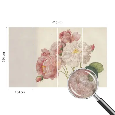 Papel de parede para criança com estampa de rosas românticas