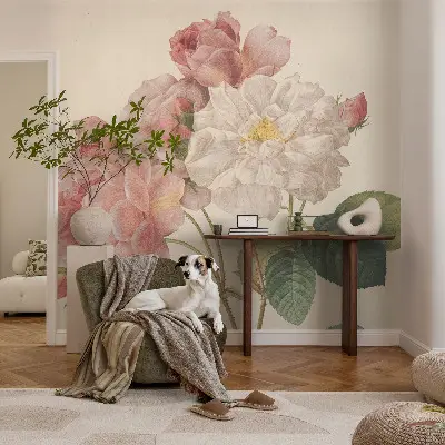 Papel de parede para criança com estampa de rosas românticas