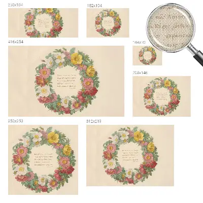 Papel de parede infantil com estampa de coroa de flores