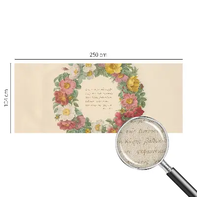 Papel de parede infantil com estampa de coroa de flores