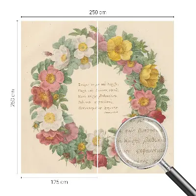 Papel de parede infantil com estampa de coroa de flores