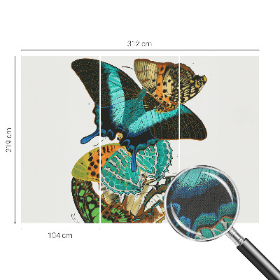 Papel de parede autocolante para sala Borboletas coloridas