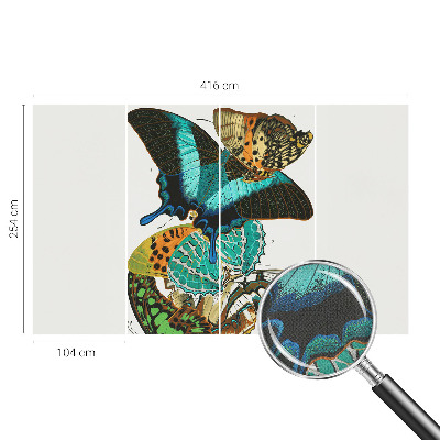 Papel de parede autocolante para sala Borboletas coloridas